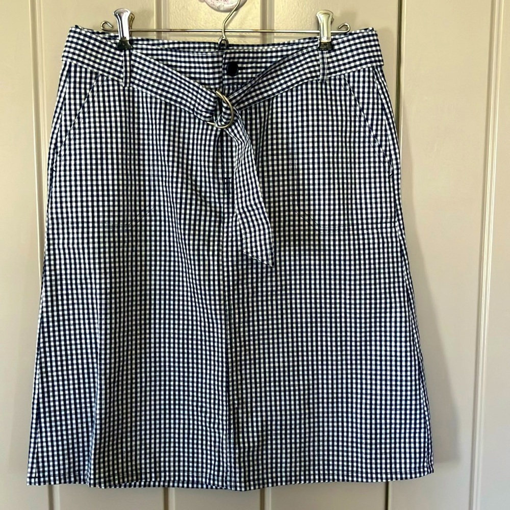 Liz Claiborne Gingham Checked Midi Skirt Size 8 EUC
